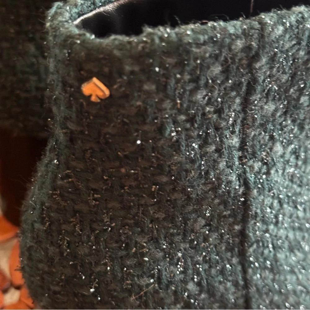Kate Spade Peacock Green Tweed Giselle Booties